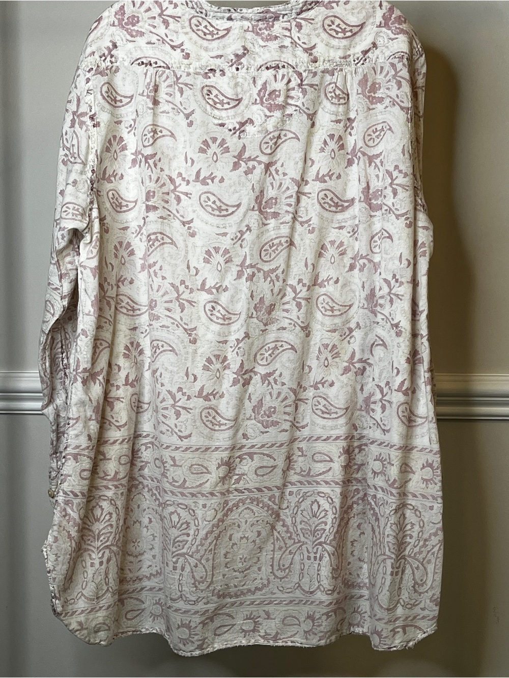 Magnolia Pearl Idgy Shirt in Alana Block Print — One Size OS Luxury Boho Cotton - Picture 6 of 9